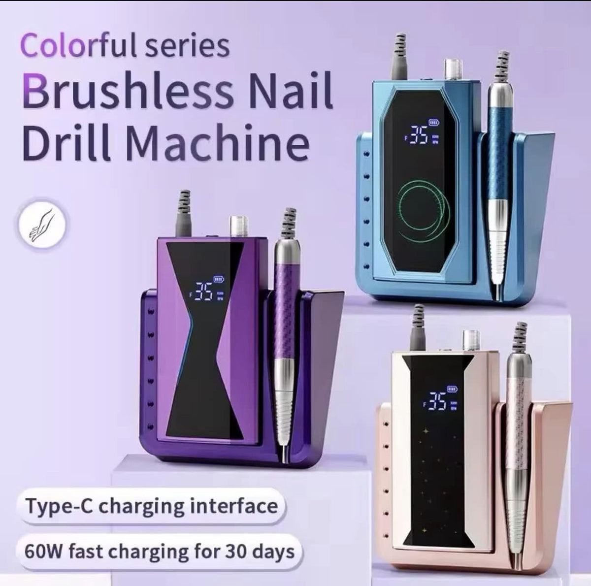 TGEL Nail Drill Machine 40000RPM - Brushless Nail Drill