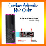 Cordless Automatic Hair Curler Iron Wireless Curling Iron USB Rechargeable Air Curler For Curls Waves LCD Display Ceramic Curly