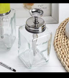 Glass Pressure Bottle Empty Pump Dispenser For Nail Polish Alcohol Makeup Remover Clear Refillable Bottle Liquid Cleanser Storage 180ML