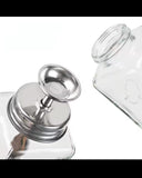 Glass Pressure Bottle Empty Pump Dispenser For Nail Polish Alcohol Makeup Remover Clear Refillable Bottle Liquid Cleanser Storage 180ML