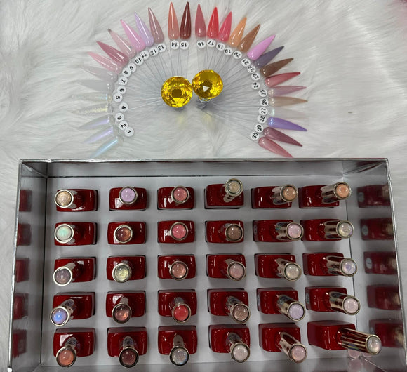 TGEL - Set 30 Colors Gel Nude Free Chrome Clear