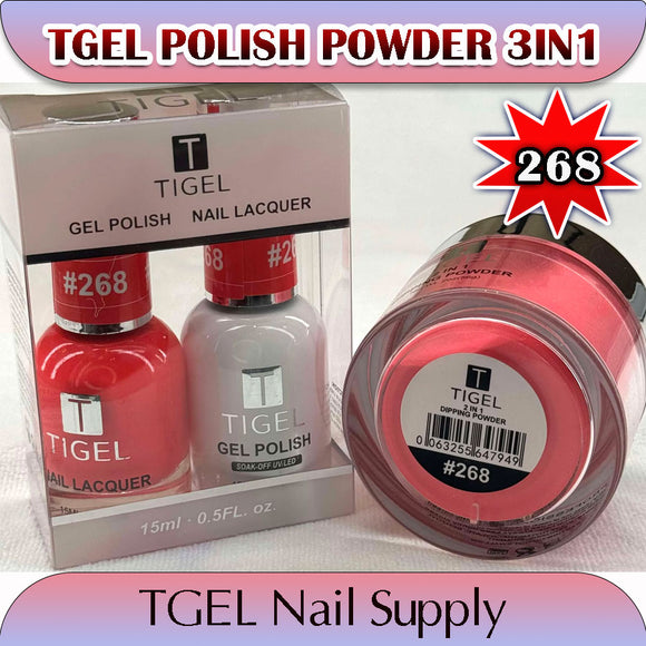 TGEL 3in1 Gel Polish + Nail Lacquer + Dipping Powder #268