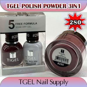 TGEL 3in1 Gel Polish + Nail Lacquer + Dipping Powder #280