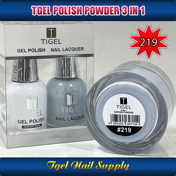 TGEL 3in1 Gel Polish + Nail Lacquer + Dipping Powder #219