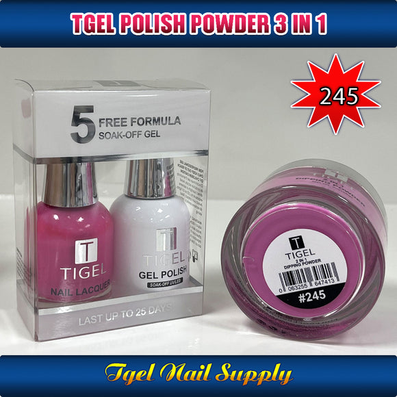 TGEL 3in1 Gel Polish + Nail Lacquer + Dipping Powder #245