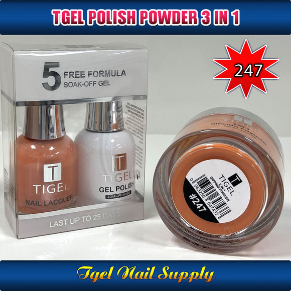 TGEL 3in1 Gel Polish + Nail Lacquer + Dipping Powder #247