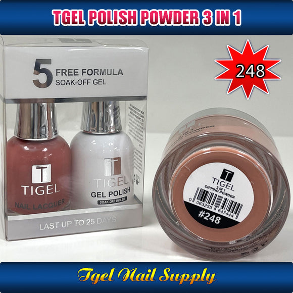 TGEL 3in1 Gel Polish + Nail Lacquer + Dipping Powder #248