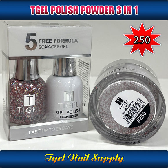 TGEL 3in1 Gel Polish + Nail Lacquer + Dipping Powder #250