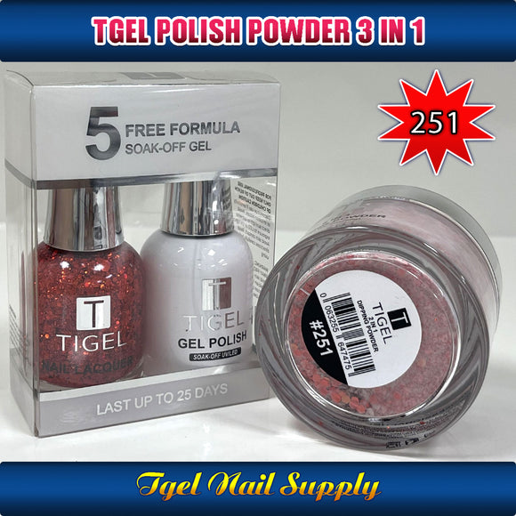 TGEL 3in1 Gel Polish + Nail Lacquer + Dipping Powder #251