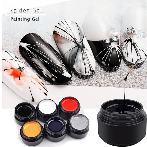 Set 6 Colors Spider Gel Nail Art