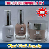 TGEL 3in1 Gel Polish + Nail Lacquer + Dipping Powder #186