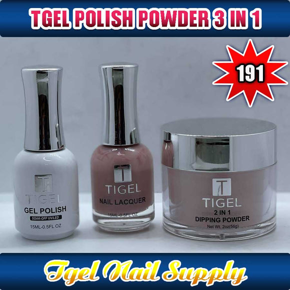 TGEL 3in1 Gel Polish + Nail Lacquer + Dipping Powder #191