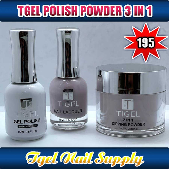 TGEL 3in1 Gel Polish + Nail Lacquer + Dipping Powder #195