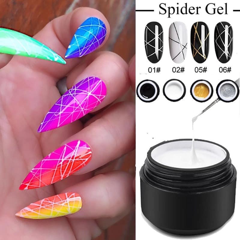 4 Colors Spider Gel Elastic Drawing Spider Gel Nail Art - Temu