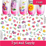 Nail Sticker 3D Fruits, Flower, Beach Coconut, Ice Cream, Kiss, . . .