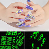 Glowing Dark Sticker Nail Design