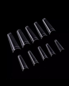 500pcs coffin short  French Natural Transparent Coffin False Nails Tips Acrylic UV Gel Nail Polish Manicure 1 bag 500 tip for 0 to 9 tips
