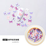 3D Butterfly Gold Silver Flakes Holography Buom dap bot 50 pieces Nails Mirror Sequins Paillette for Nail Art Decoration