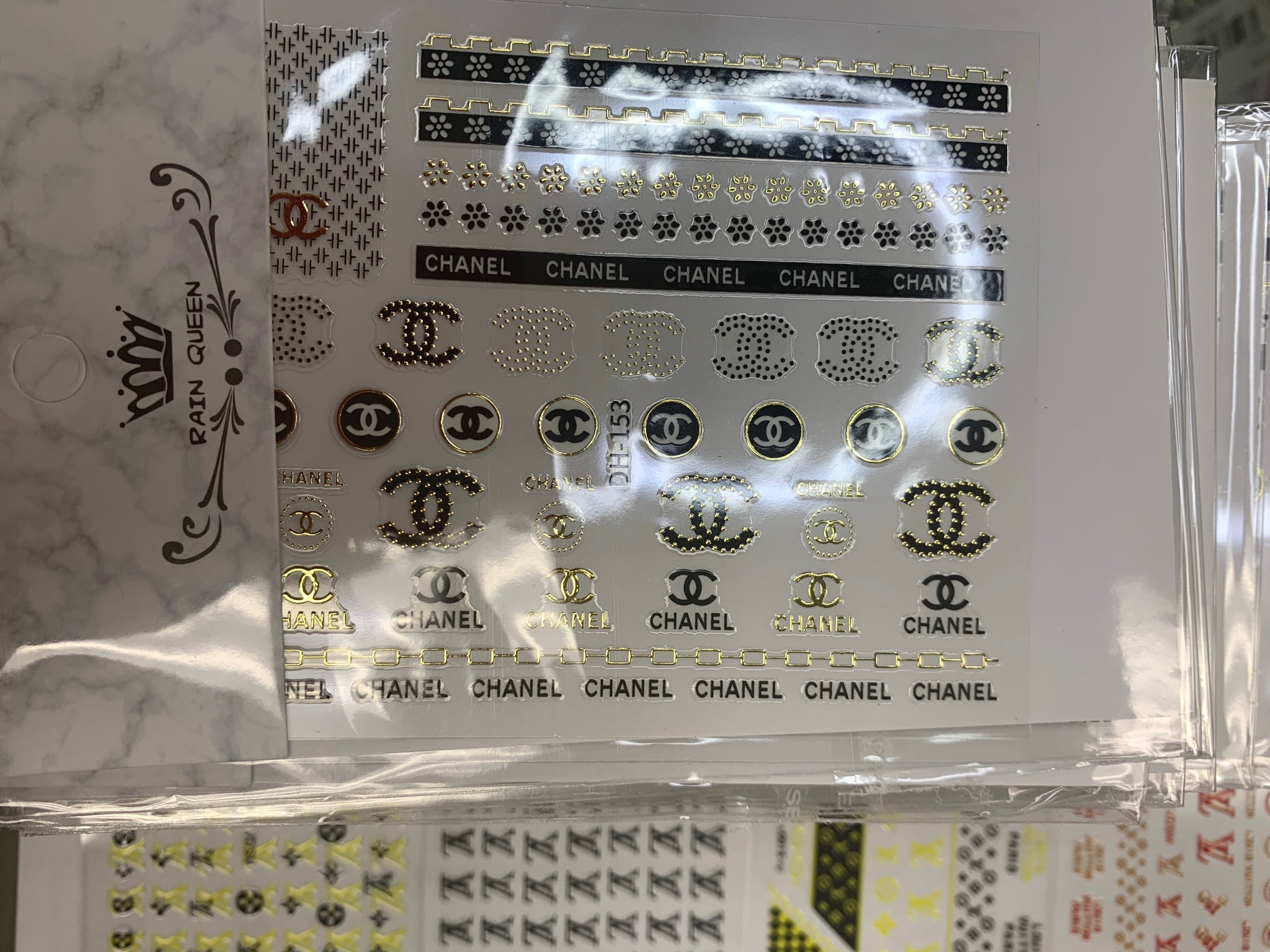 white Drip CHANEL, GUCCI, & LV stickers