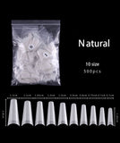 500pcs coffin short  French Natural Transparent Coffin False Nails Tips Acrylic UV Gel Nail Polish Manicure 1 bag 500 tip for 0 to 9 tips