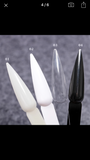 High and thick Black and clear white long tip nails samples