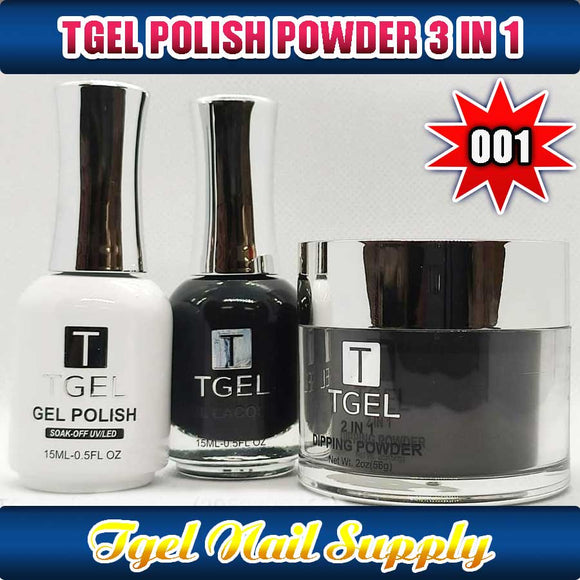 TGEL 3in1 Gel Polish + Nail Lacquer + Dipping Powder #001