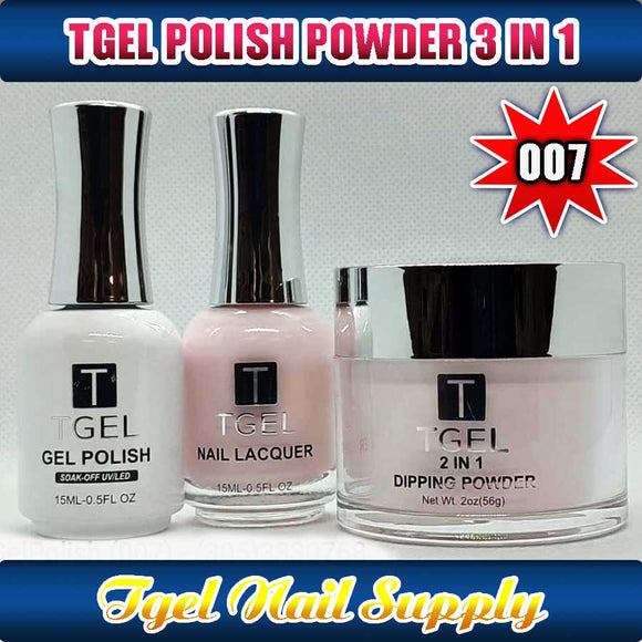 TGEL 3in1 Gel Polish + Nail Lacquer + Dipping Powder #007