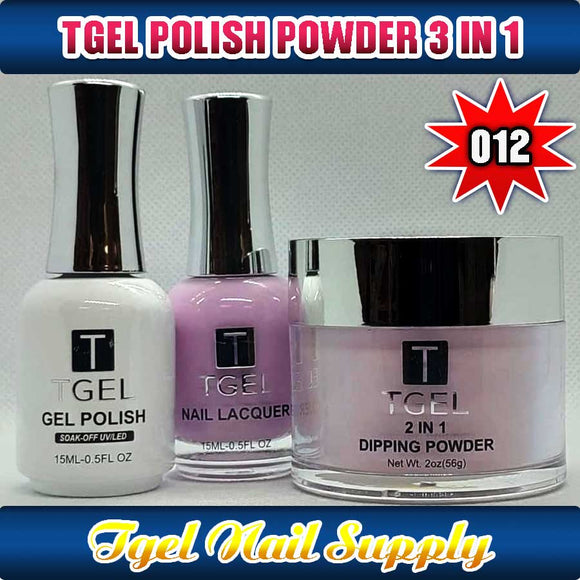 TGEL 3in1 Gel Polish + Nail Lacquer + Dipping Powder #012