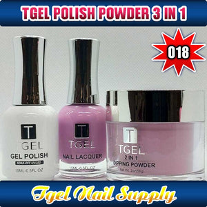 TGEL 3in1 Gel Polish + Nail Lacquer + Dipping Powder #018