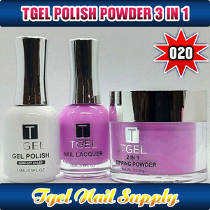 TGEL 3in1 Gel Polish + Nail Lacquer + Dipping Powder #020