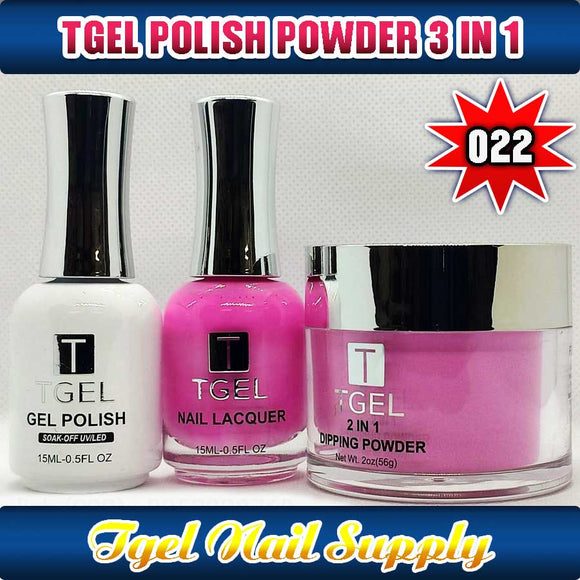 TGEL 3in1 Gel Polish + Nail Lacquer + Dipping Powder #022