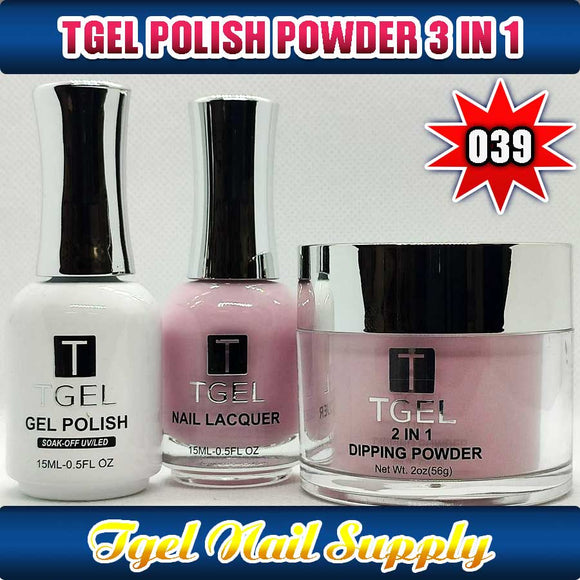 TGEL 3in1 Gel Polish + Nail Lacquer + Dipping Powder #039
