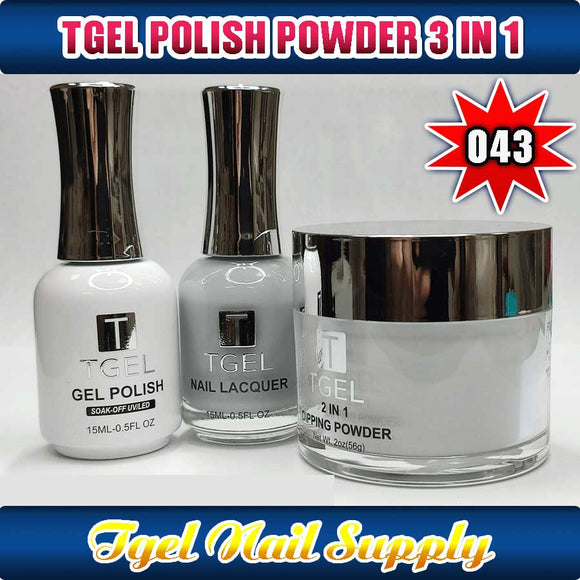 TGEL 3in1 Gel Polish + Nail Lacquer + Dipping Powder #043
