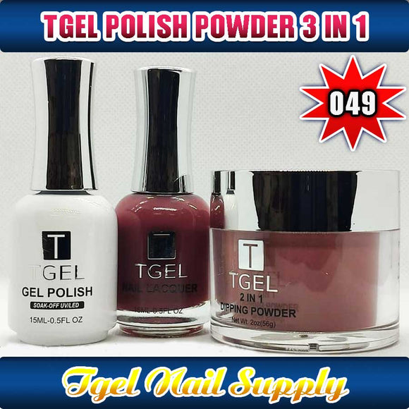 TGEL 3in1 Gel Polish + Nail Lacquer + Dipping Powder #049