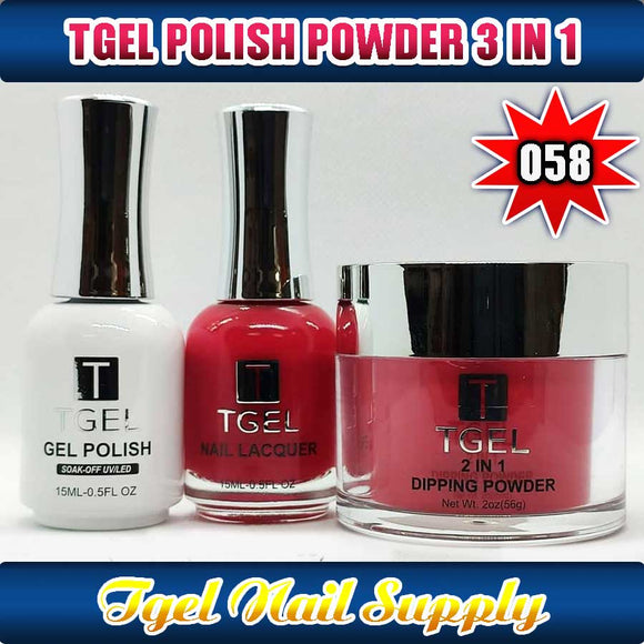 TGEL 3in1 Gel Polish + Nail Lacquer + Dipping Powder #058