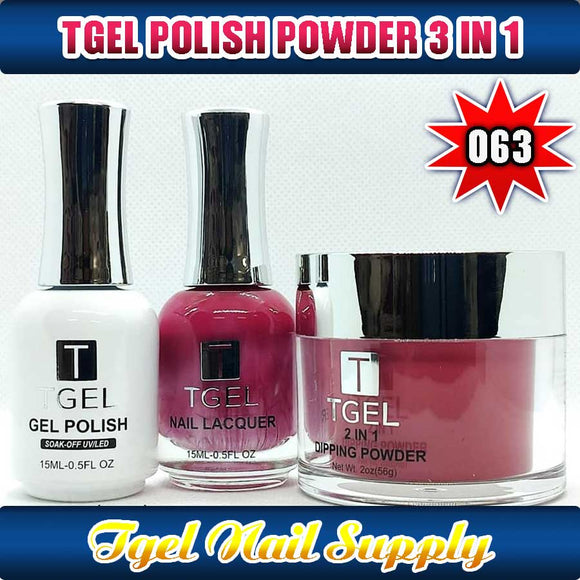 TGEL 3in1 Gel Polish + Nail Lacquer + Dipping Powder #063