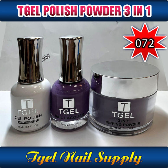 TGEL 3in1 Gel Polish + Nail Lacquer + Dipping Powder #072