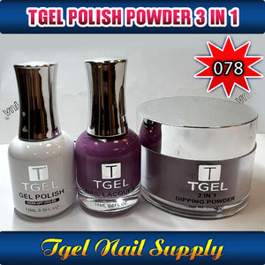 TGEL 3in1 Gel Polish + Nail Lacquer + Dipping Powder #078