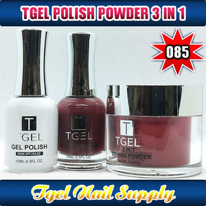 TGEL 3in1 Gel Polish + Nail Lacquer + Dipping Powder #085