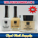 TGEL 3in1 Gel Polish + Nail Lacquer + Dipping Powder #102