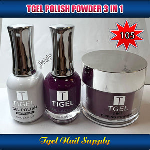 TGEL 3in1 Gel Polish + Nail Lacquer + Dipping Powder #105