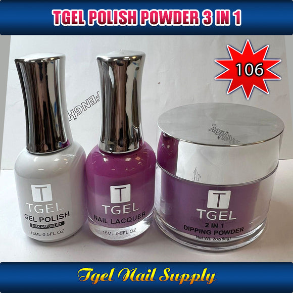 TGEL 3in1 Gel Polish + Nail Lacquer + Dipping Powder #106