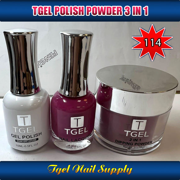 TGEL 3in1 Gel Polish + Nail Lacquer + Dipping Powder #114