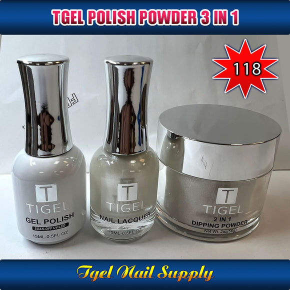 TGEL 3in1 Gel Polish + Nail Lacquer + Dipping Powder #118