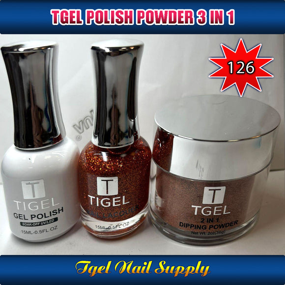 TGEL 3in1 Gel Polish + Nail Lacquer + Dipping Powder #126