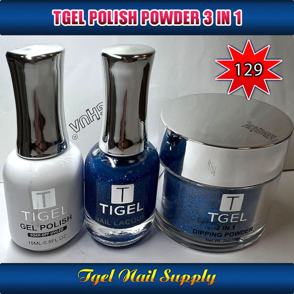 TGEL 3in1 Gel Polish + Nail Lacquer + Dipping Powder #129