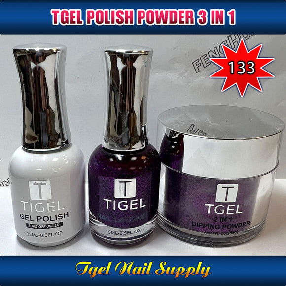 TGEL 3in1 Gel Polish + Nail Lacquer + Dipping Powder #133