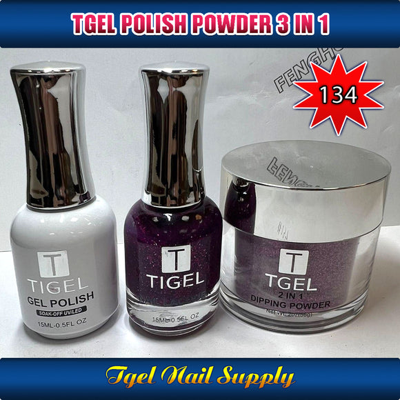 TGEL 3in1 Gel Polish + Nail Lacquer + Dipping Powder #134