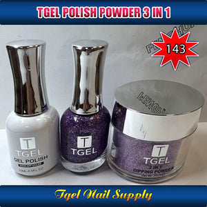 TGEL 3in1 Gel Polish + Nail Lacquer + Dipping Powder #143