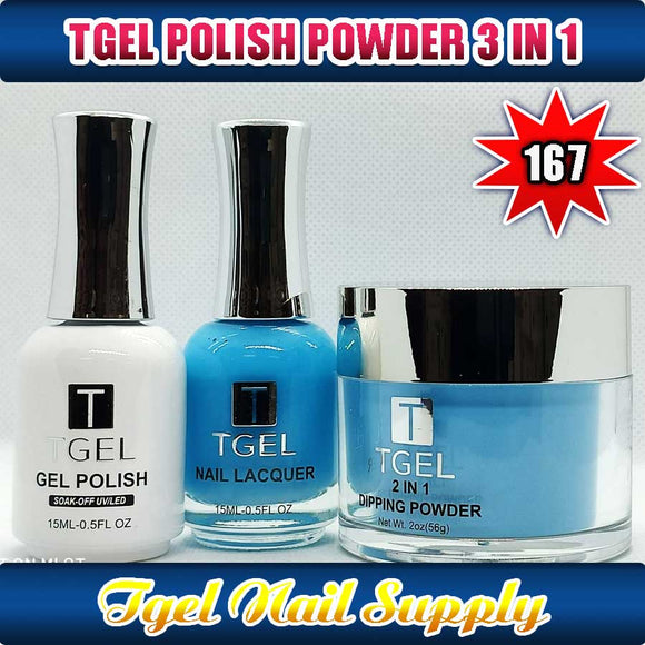 TGEL 3in1 Gel Polish + Nail Lacquer + Dipping Powder #167